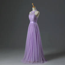 Long Purple Bridesmaid Dresses V Neck Tulle Vestido Casamento Longo Blush Pink Prom Vestidos LC250M 2024 - buy cheap