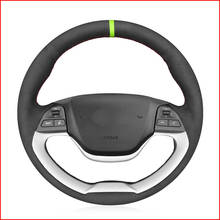 MEWANT Black Suede Hand Sew Steering Wheel Cover for Kia Morning 2011 2012 2013 2014 2015 2016 Picanto 2012 2013 2014 2015 2024 - buy cheap