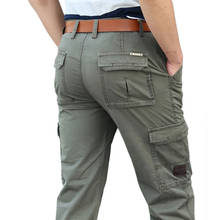 Брюки-карго мужские длинные, брендовые повседневные свободные прямые штаны в стиле милитари, с несколькими карманами, рабочие брюки, размеры 30-44, весна-осень 2024 - купить недорого