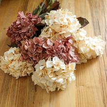 Flores artificiales de hortensia de 3 cabezas, decoración de hogar, jardín, flor de seda falsa, decoración de boda Floral Graland 2024 - compra barato