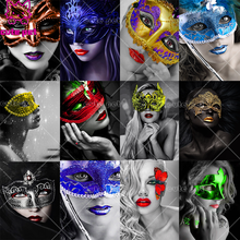 5D Diamond Painting mosaic Beautiful mask woman full square drill diamond embroidery cross stitch rhinestone pictures home decor 2024 - buy cheap