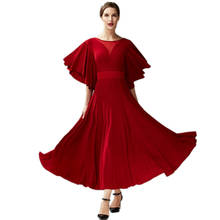 Dard Red Women Long Elegant Elasic Big Swing Ballroom Dance Dress For Dancing  Waltz Dress Tango Dance Costumes Flamenco Dress 2024 - buy cheap
