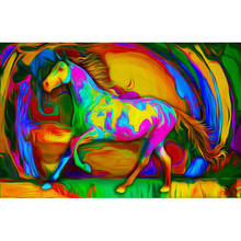 full diamond painting 5D DIY diamond Colored horse 2024 - buy cheap
