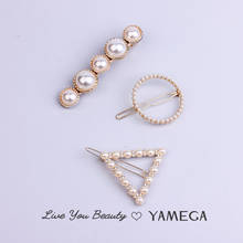 Fashion Hair Accessories Wedding Gold Pearl Hairpins Triangle Hair Clips Circle Rhinestone Head piece Hair Pins For Women Girls 2024 - buy cheap