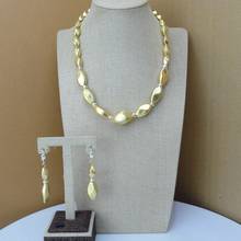 Yuminglai-Conjunto de collar y pendientes chapado en oro italiano, joyería de Dubái, FHK7073 2024 - compra barato