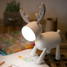 New Creative LED Deer Shaped Desk Lamp Cartoon USB Rechargeable Smart Night Light Student Reading Table Lamp 2024 - buy cheap