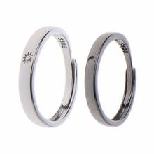 Conjunto de anillos ajustables abiertos para pareja, juego de anillos de compromiso minimalistas, para pareja, amante de la amistad, boda, 2 uds. 2024 - compra barato