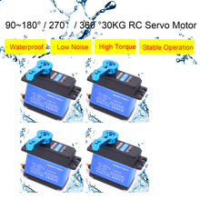 Сервопривод цифровой без сердечника с большим крутящим моментом, 4 шт., водонепроницаемые алюминиевые металлические шестерни для РУ автомобилей, лодок, самолетов, 20 кг, 25 кг, 30 кг 2024 - купить недорого