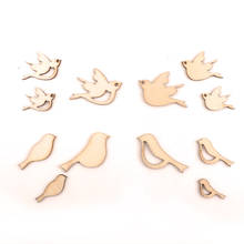 Wooden Mixed Bird Shape Garniture Handmade Crafts Slices Home Decoration Accessories Scrapbooks Painting DIY 10-20mm 50pcs 2024 - buy cheap