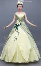 Disfraz de Tiana de alta calidad para mujer adulta, disfraz de princesa verde para Halloween, Carnaval, hecho a medida 2024 - compra barato