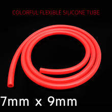 Tubo de silicona Flexible colorido ID 7mm x 9mm OD, Conector de tubo suave de goma para agua, bebida, leche y cerveza, no tóxico, Grado Alimenticio 2024 - compra barato