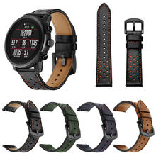 Pulseira de relógio de couro pulseiras de pulso para amazfit stratos relógio inteligente 2/2 s substituição pulseira de pulso acessórios 2024 - compre barato