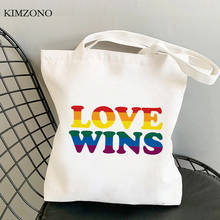 Bolsa de compras lgbtq +, shopper em tecido reutilizável, ecológica, feminina, tecido 2024 - compre barato