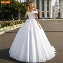 Elegant  Boho Wedding Dress White Off Shoulder Bling Bling Tulle Ball Gown Bridal Dresses Long Robe De Mariee 2021 Vestido Novia 2024 - buy cheap