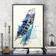 Twin Feathers Watercolor Vintage Poster Prints Oil Painting On Canvas Wall Art Murals Pictures For Living Room Decoration 2024 - buy cheap