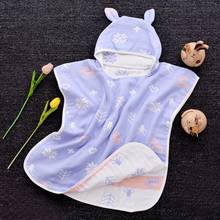 Baby Bath Towel 6 Layers Cotton Gauze Hooded Kids Cape Poncho Cartoon Blanket 124D 2024 - buy cheap