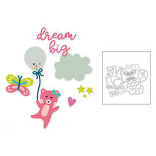 2020 New Butterfly Bear Balloon Cloud and Dream Big Word Metal Cutting Dies For Greeting Card Paper Scrapbooking Making No Stamp 2024 - buy cheap
