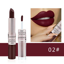 Batom maquiagem labial 12 cores, batom sexy vinho tinto, brilho labial, longa duração, hidratante, cosmético, vermelho fosco à prova d'água 2024 - compre barato