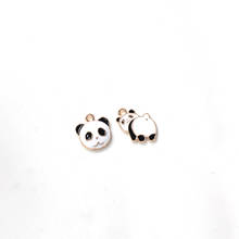 10pcs/pack Panda  Enamal  Charms Metal Pendant Golden Color Earring Keychains  DIY Fashion  Charms for Jewelry Making 2024 - buy cheap