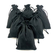 Alta qualidade preto brincos anel de armazenamento veludo cordão bolsas de presente sacos de jóias saco de exibição de presente sacos de embalagem 10x15cm 2024 - compre barato
