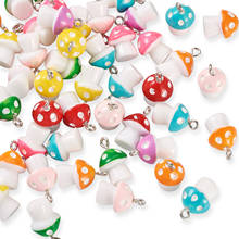 1 Set Mixed Color Polka Dot Mushroom Shape Resin Pendants Charms Set for DIY Handmade Necklace Keychain Jewelry Findings 2024 - buy cheap