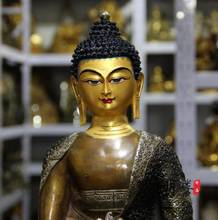 Estatua de cobre 46CM gran # buena Buda casa templo Chapado en plata Nepal tibet, budismo latón farmacéutico Tathagata medicina 2024 - compra barato