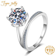 JoyceJelly Мода 925 Серебряное кольцо для женщин 3 карат Moissanites Diamond шесть коготь модные обручальное кольцо оптовая продажа 2024 - купить недорого