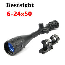 6-24X50 AOE In  Riflescope with  Scope Mount 25.4mm Rings Green Red Dot Mil-dot Illuminated Hunting Light 2024 - buy cheap