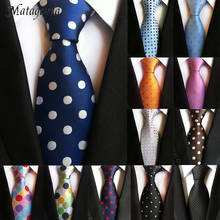 Corbata de 8cm para hombre, vestido Formal, corbata de lunares, Corbatas de satén de seda para boda, corbata de cuello, bufanda de fiesta 2024 - compra barato