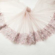 Vestido de novia de encaje bordado, accesorio de encaje bonito, color púrpura y rosa, 1 metro, 24cm 2024 - compra barato