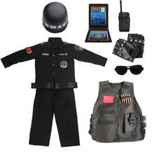 Disfraz de policía de la fuerza especial para Halloween, traje del ejército  SWAT para niños y