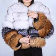 Abrigo de piel auténtica de zorro para mujer, prendas de vestir gruesas y cálidas, de lujo, de marca, para invierno 2024 - compra barato