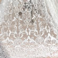 130*100cm white Wedding bridal Dress Applique DIY Bridal Headdress scarf veil Embroidered Lace Fabric Patch curtain 2024 - buy cheap