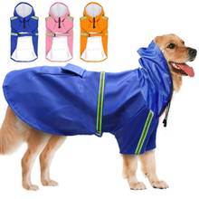Reflective Tape Dog Raincoat Large Dog Coat Pet Clothes Dog Raincoat Teddy Bear Waterproof Jacket Outdoor Breathable Puppy Cloth 2024 - buy cheap