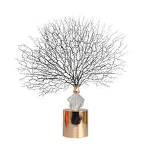 Decoração de árvore moderna e bonita, coral, com cristal de diamante, base de ouro, acessórios de decoração para casa, sala de estar, presentes artesanais de arte 2024 - compre barato