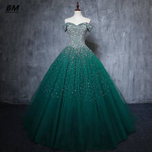 BM Quinceanera Dresses 2021 Ball Gown Tulle With Appliques Beads Sweet 16 Lace Up Prom Party Debutante Vestidos De 15 Anos BM344 2024 - buy cheap