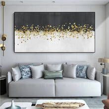 Black and White Canvas Painting Abstract Gold Leaf Embellishment Wall Art Posters and Prints Pictures on Nordic Home Decor 2024 - buy cheap