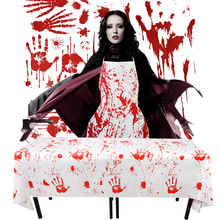 Avental de mesa com estampa de horror, avental da decoração de festa de halloween assustador de casa assombrada 2024 - compre barato