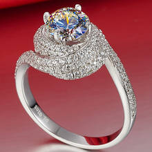 18K White Gold Women Ring Moissanite Diamonds 1 2 3 4 5 Carat Round Luxury Wedding Party Engagement Anniversary Ring Trendy 2024 - buy cheap