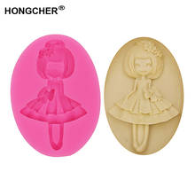 Molde de bailarina de princesa para cozinha, forma de silicone para bolo, feito à mão, molde para bolos, chocolate, utensílios de cozinha, moldes de argila epóxi 2024 - compre barato