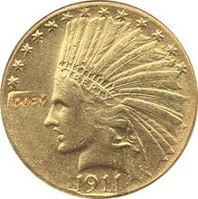 24-K gold plated 1911 $10 GOLD Indian Half Eagle Coin Copy 2024 - buy cheap