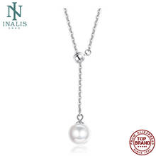 INALIS 925 Sterling Silver Necklaces Shell Pearl Elegant Pendant Necklace For Women Smooth Bead Fine Jewelry Hot Selling Gift 2024 - buy cheap