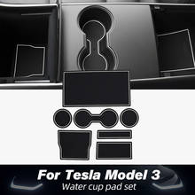 7Pcs/Set For Tesla Model 3 Accessories Center Console Cup Holder Gate Slot Pad Door Groove Mat  Model 3 Car Accessory Three 2024 - buy cheap