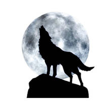 Adesivo de lua cheia howl wolf, adesivo criativo de pvc para veículo e motocicleta, capa à prova d'água que arranha, acessórios para automóveis, 15cm * 12cm 2024 - compre barato