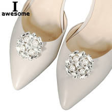 Pearl Shining Decorative Shoe Clips Buckle Rhinestone Crystal Flower Elegant Fashion Wedding Party Shoes Decorations Accessories 2024 - buy cheap