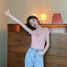 Retro Casual Chic Letter T-shirt Women's T-shirts Tops Japanese Kawaii Ladies Ulzzang Female Korean Harajuku Clothes For Women 2024 - buy cheap