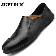 Genuine Leather Men Shoes Luxury Brand Casual Slip on Formal Loafers Men Moccasins 2020 Italian Black Brown Male Driving Shoes 2024 - buy cheap