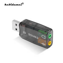 kebidumei External 3D USB Sound Card Audio 5.1 Adapter Channel 3.5mm Mic Speaker Interface For Laptop PC 2024 - buy cheap