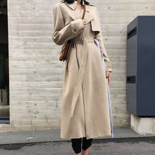 Black Windbreaker Female Spring 2020 New Casual Long Trench Coat Ladie Clothes Autumn Loose Thin Outerwear Women Streetwear H108 2024 - buy cheap