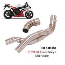 Tubo de escapamento para motocicleta, excluir catalisador de escapamento de yamaha r1e 2007 2008, silenciador, coletor de cabeçote de aço intermediário 2024 - compre barato